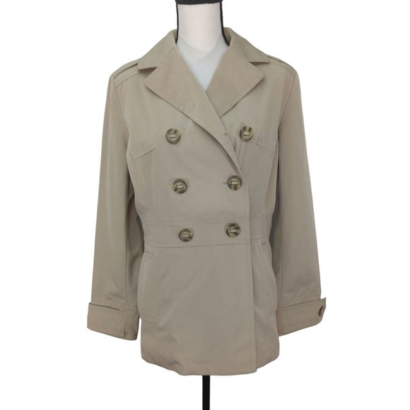 Sonoma Tan Double Breasted Blazer Jacket Career Outdoor Work Wear Size M - Picture 1 of 10